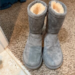 UGG Australia Bluish Gray Shearling (Cream Sherpa Lining) Boots Like New